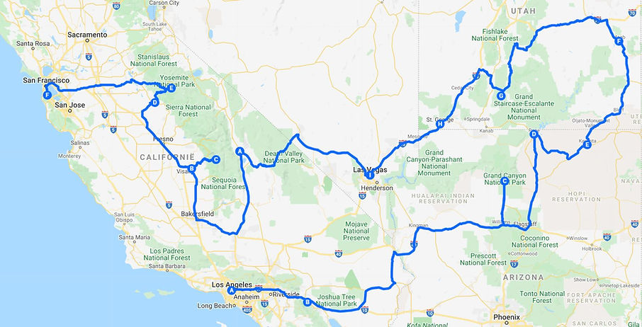 map roadtrip USA