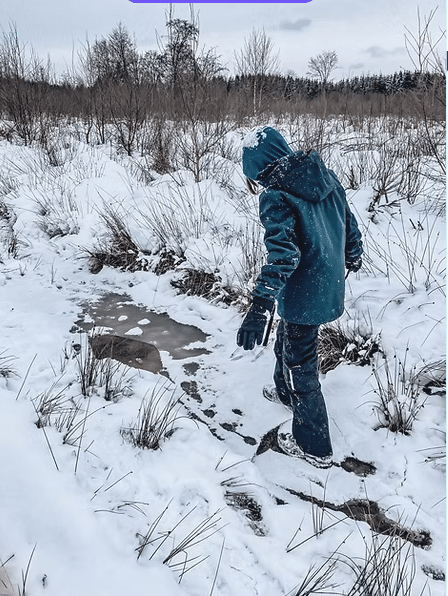 hiking in the snow